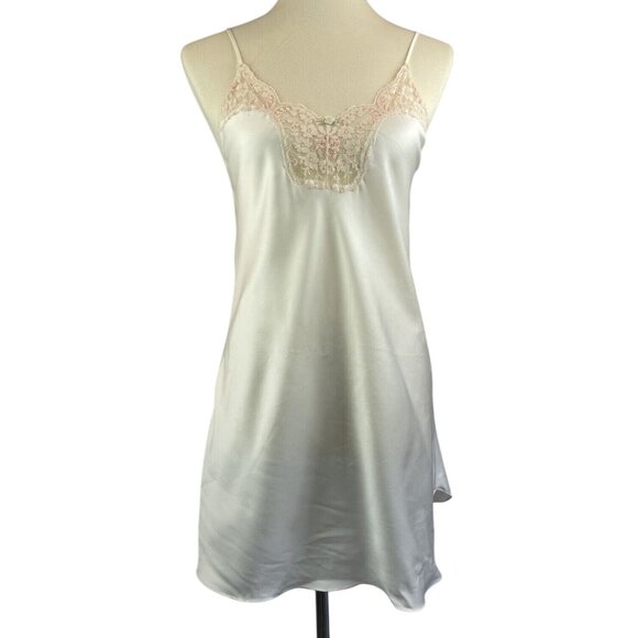 Victoria's Secret Other - Vintage Victorias Secret Gold Label Slip Dress Chemise Nightgown Cream Ivory SM